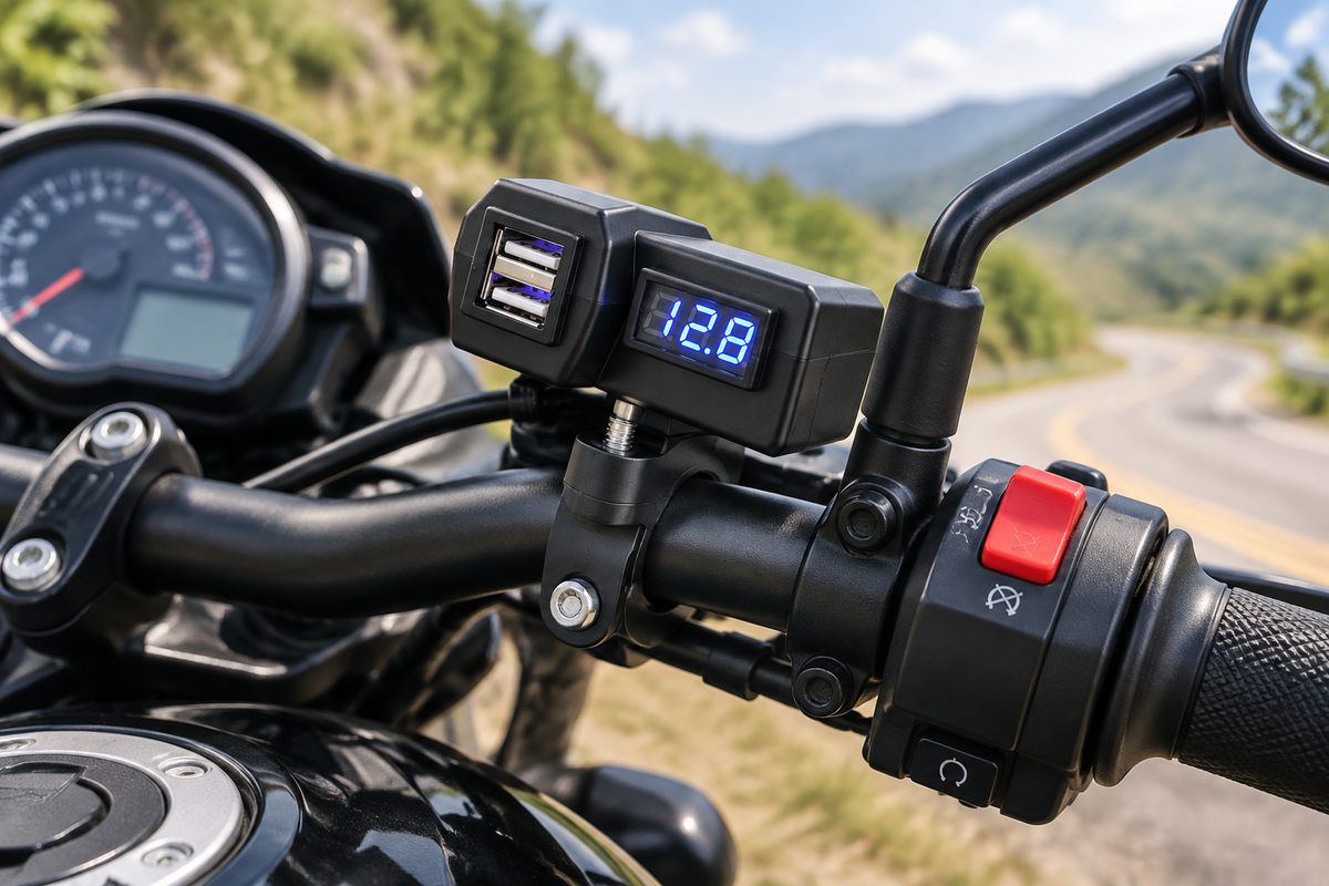 CARGADOR DOBLE USB PARA MOTO