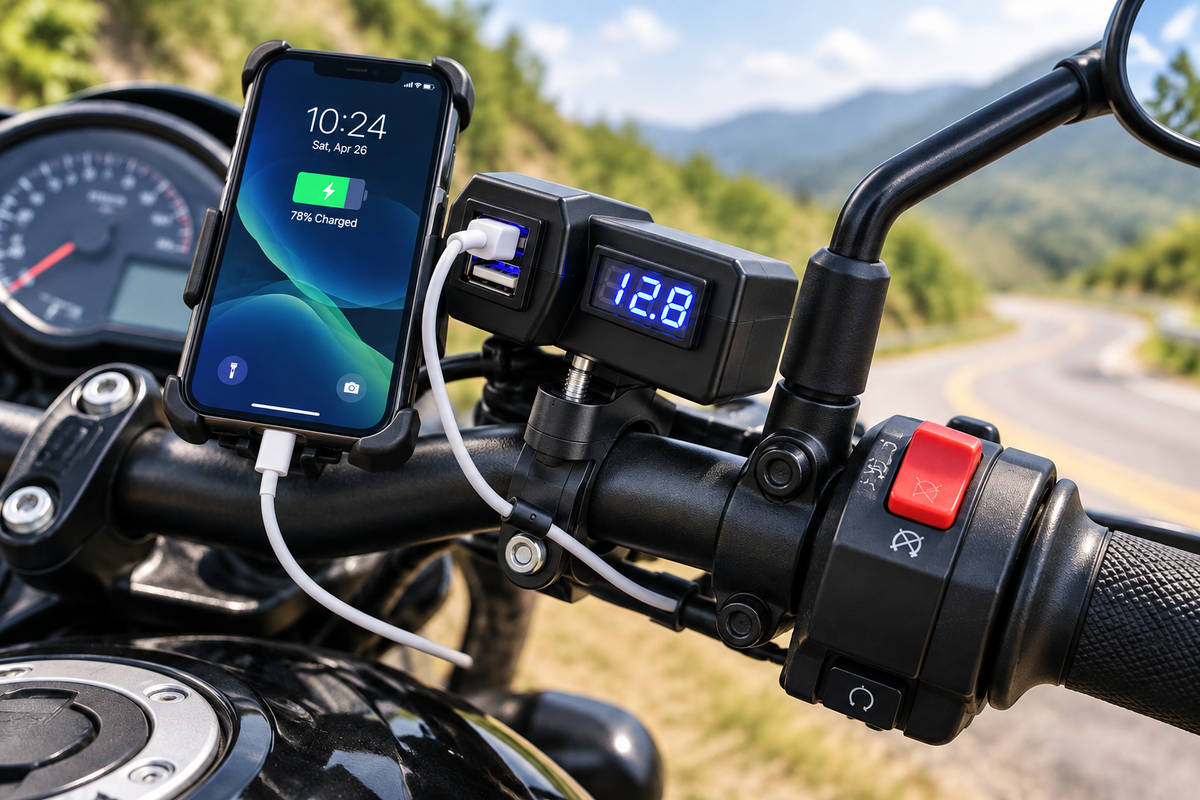 CARGADOR DOBLE USB PARA MOTO